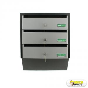 Panou cutii postale Kronberg Glory 3, 3 compartimente, 485x385x140mm, 3.8 kg > Cutii postale
