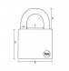 Lacat de maxima securitate 63 mm Yale - Y300/63/127/1  Lacate