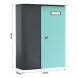 Cutie postala moderna Rottner Splashy, 357x295x100 mm, antracit-turcoaz Cutii postale